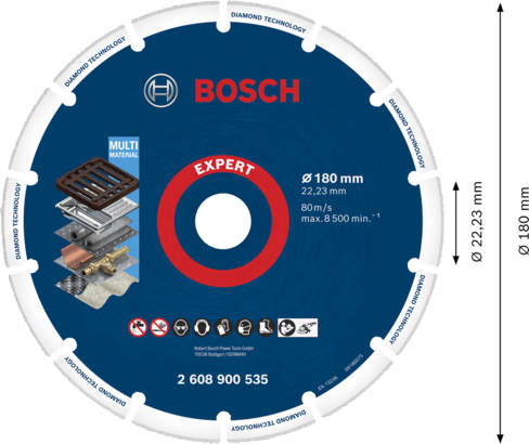 New Genuine Bosch 2608900535 EXPERT Diamond Metal Wheel Large Size Cutting Discs