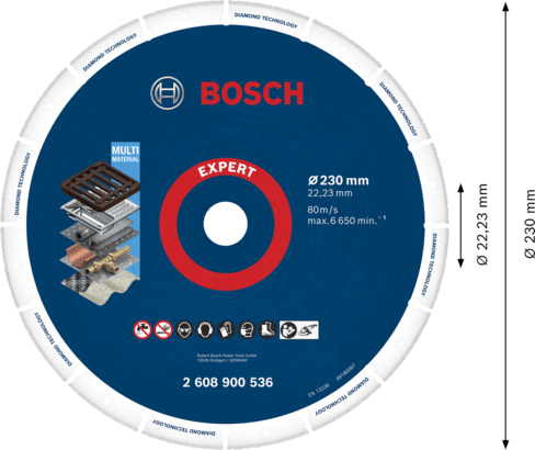 New Genuine Bosch 2608900536 EXPERT Diamond Metal Wheel Large Size Cutting Discs