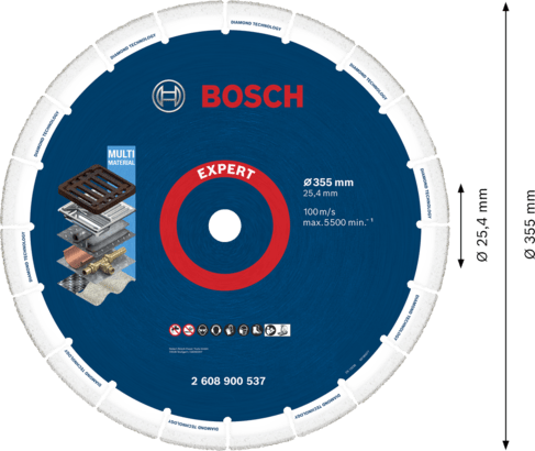 New Genuine Bosch 2608900537 EXPERT Diamond Metal Wheel Large Size Cutting
