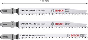 New Genuine Bosch 2608900559 EXPERT Wood 2-side clean Jigsaw Blade Set For