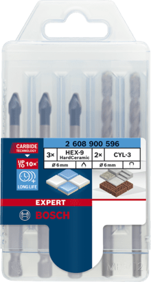 New Genuine Bosch 2608900596 EXPERT HEX-9 Hard Ceramic Bit Set For impact