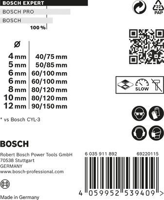 New Genuine Bosch 2608900648 EXPERT CYL-9 Multi Construction Bit Set For impact