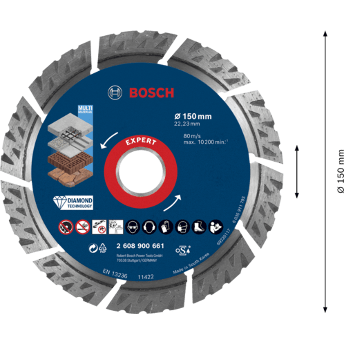 New Genuine Bosch 2608900661 EXPERT MultiMaterial Discs For large angle