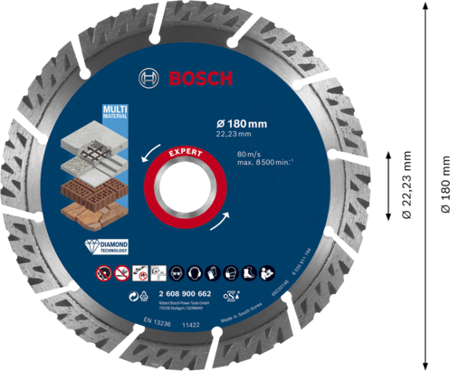 New Genuine Bosch 2608900662 EXPERT MultiMaterial Discs For large angle