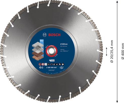 New Genuine Bosch 2608900667 EXPERT MultiMaterial Discs For table saws, For