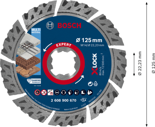 New Genuine Bosch 2608900670 EXPERT MultiMaterial X-LOCK Discs
