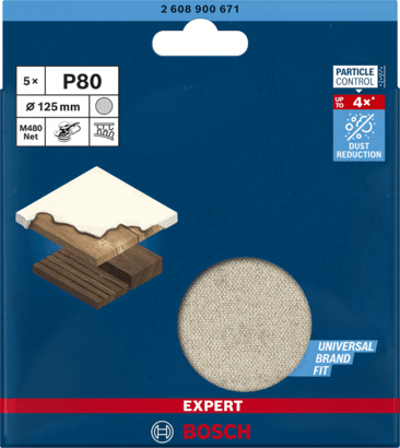 New Genuine Bosch 2608900671 EXPERT M480 Sanding Nets For random orbital