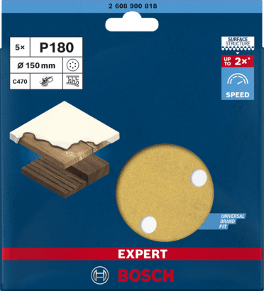 New Genuine Bosch 2608900818 EXPERT C470 Sandpaper For random orbital sanders,