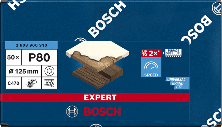 New Genuine Bosch 2608900910 EXPERT C470 Sandpaper For random orbital sanders,
