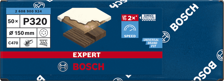 New Genuine Bosch 2608900924 EXPERT C470 Sandpaper For random orbital sanders,