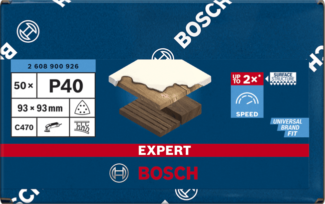 New Genuine Bosch 2608900926 EXPERT C470 Sandpaper For delta sanders