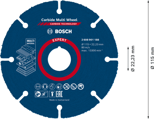 New Genuine Bosch 2608901188 EXPERT Carbide Multi Wheel Cutting Discs For small