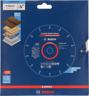 New Genuine Bosch 2608901681 EXPERT Carbide Multi Wheel Cutting Discs for Large