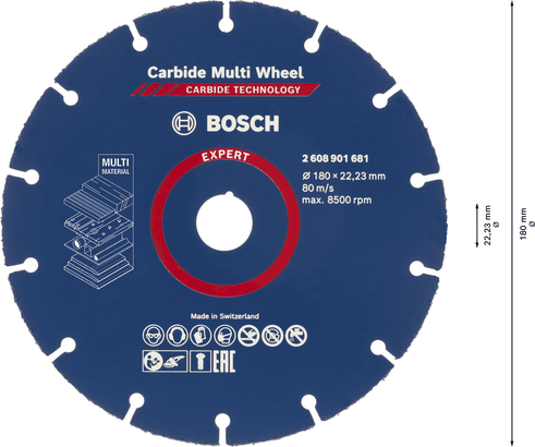 New Genuine Bosch 2608901681 EXPERT Carbide Multi Wheel Cutting Discs for Large