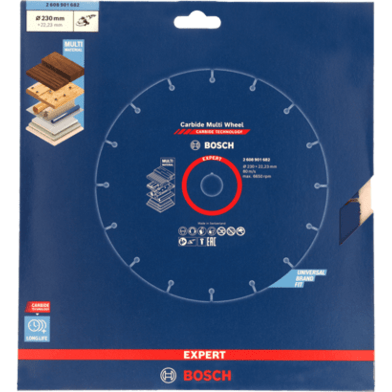 New Genuine Bosch 2608901682 EXPERT Carbide Multi Wheel Cutting Disc For large