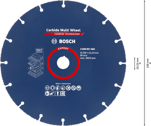 New Genuine Bosch 2608901682 EXPERT Carbide Multi Wheel Cutting Disc For large