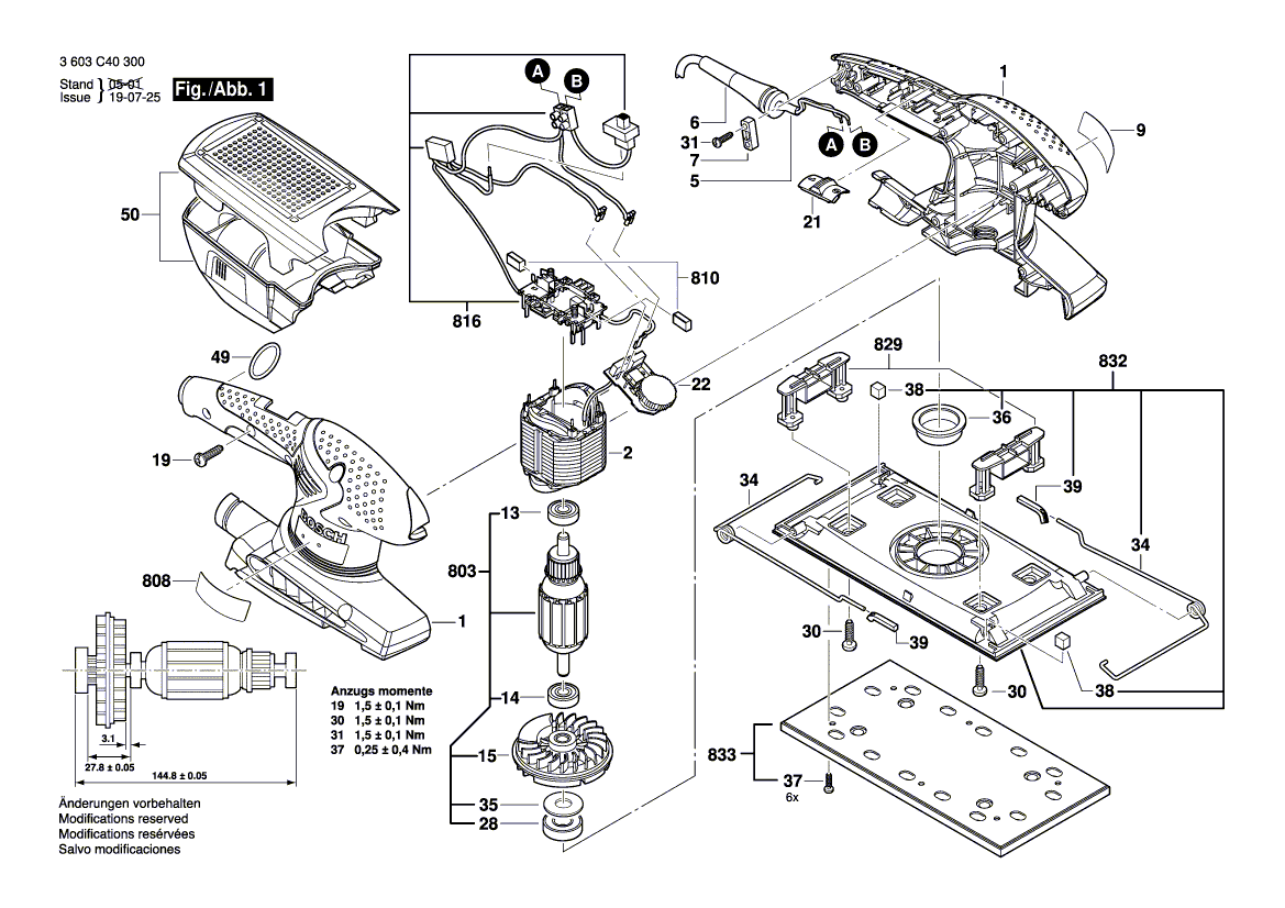 New Genuine Bosch 2609000942 Foam Panel