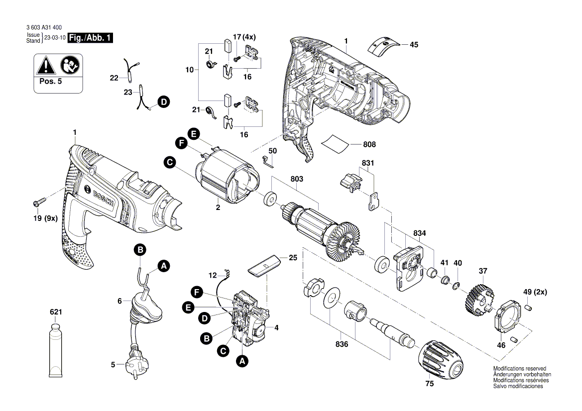 New Genuine Bosch 2609000990 Key Chuck
