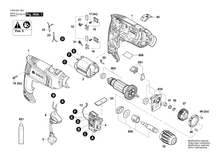 New Genuine Bosch 2609000990 Key Chuck