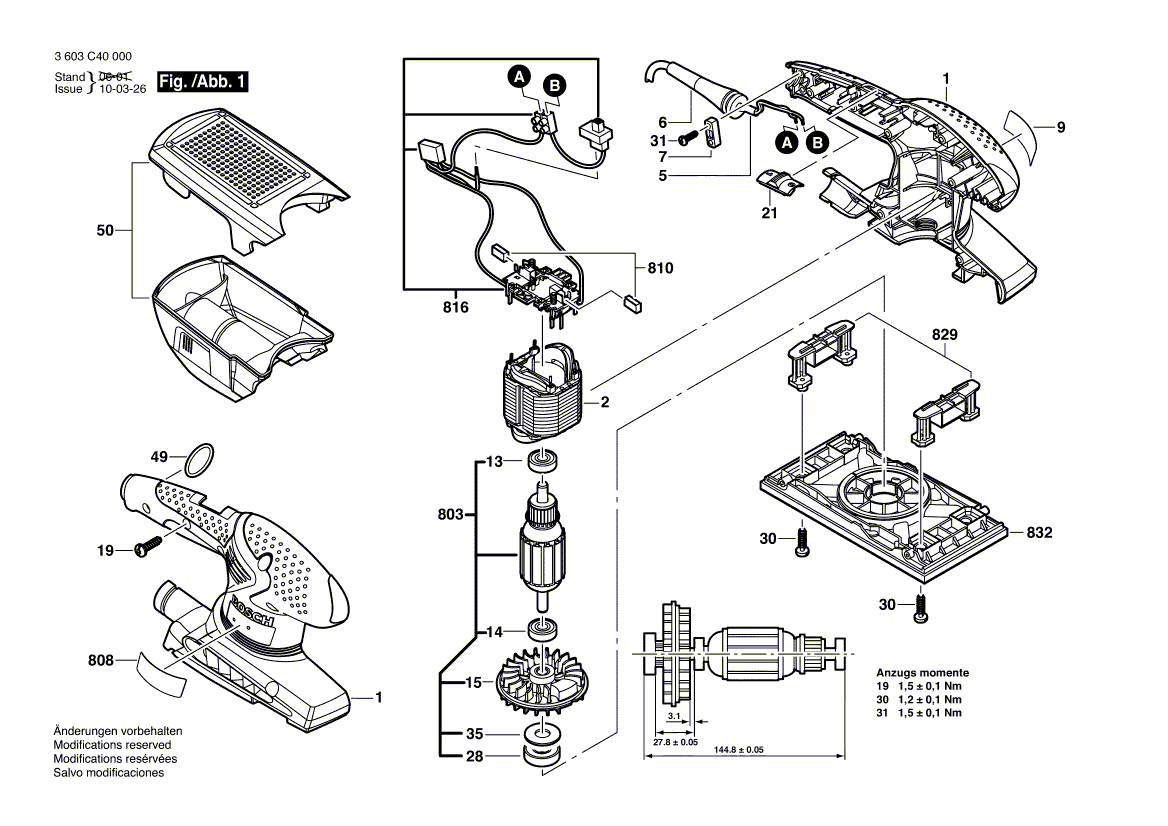 New Genuine Bosch 2609001064 Nameplate