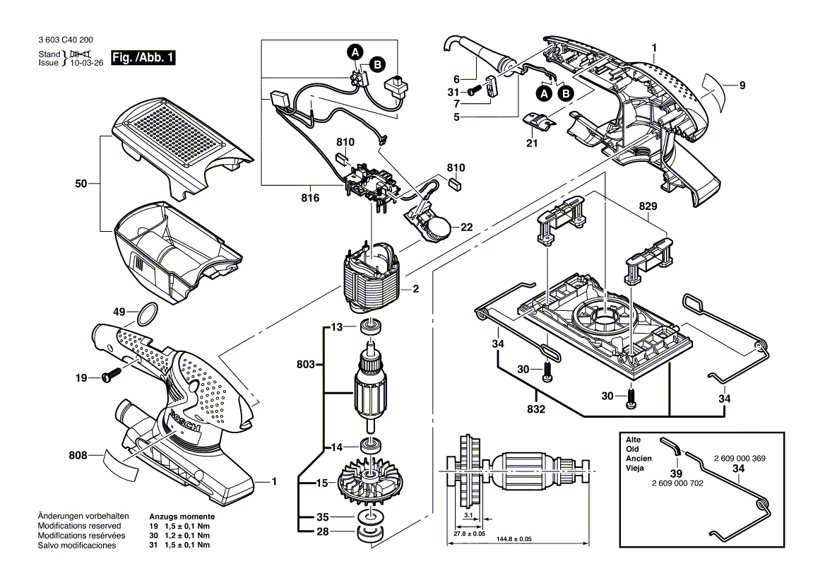 New Genuine Bosch 2609001065 Nameplate