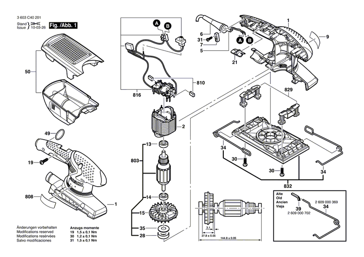 New Genuine Bosch 2609001068 Manufacturer's nameplate