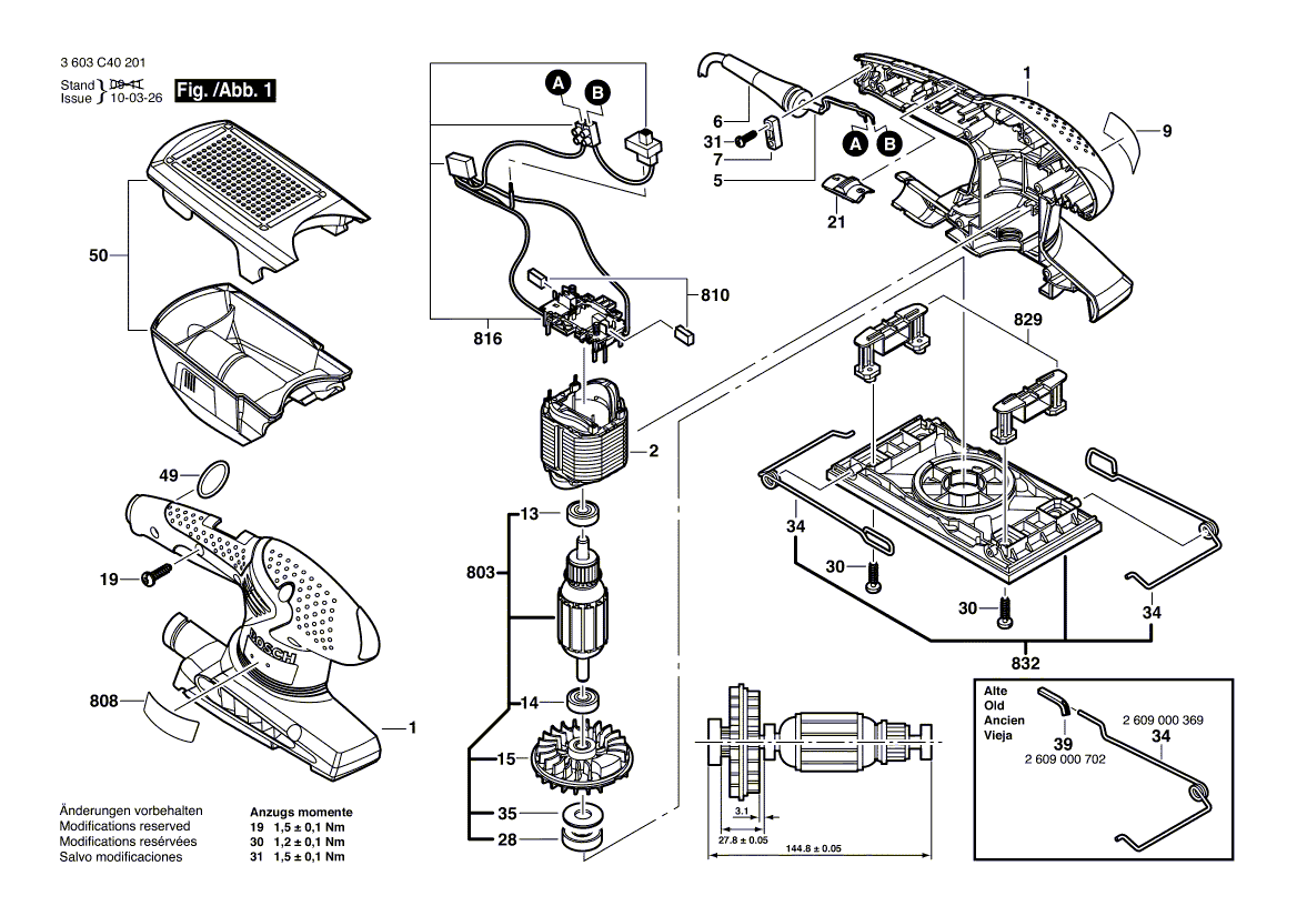 New Genuine Bosch 2609001262 Nameplate
