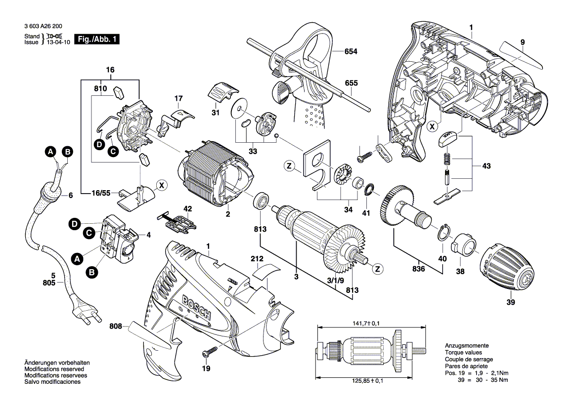 New Genuine Bosch 2609002138 Keyless Chuck