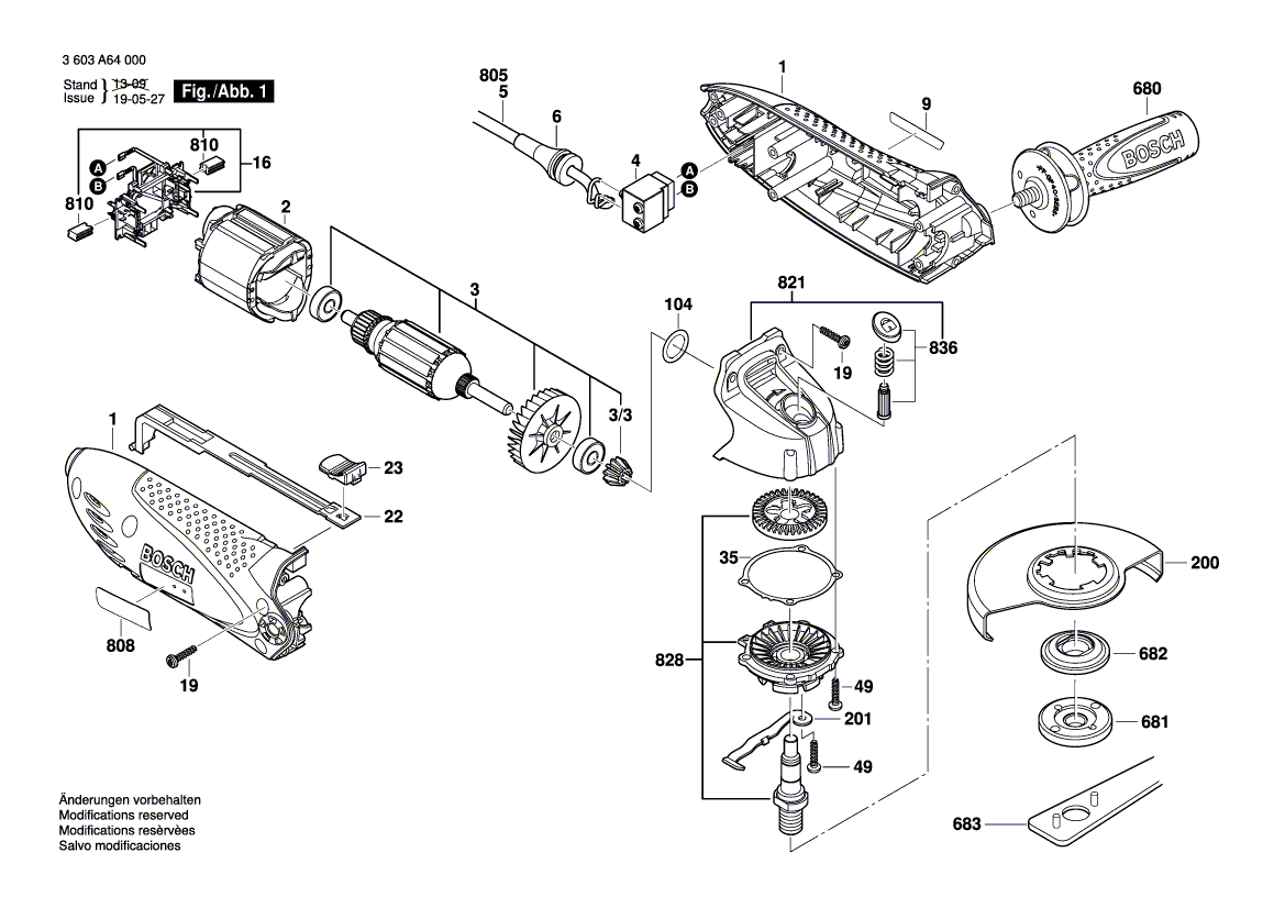 New Genuine Bosch 2609002202 Lever