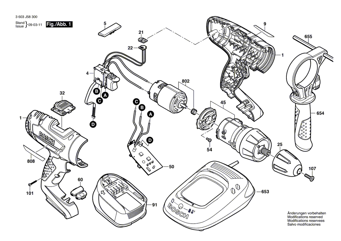 New Genuine Bosch 2609003200 Keyless Chuck