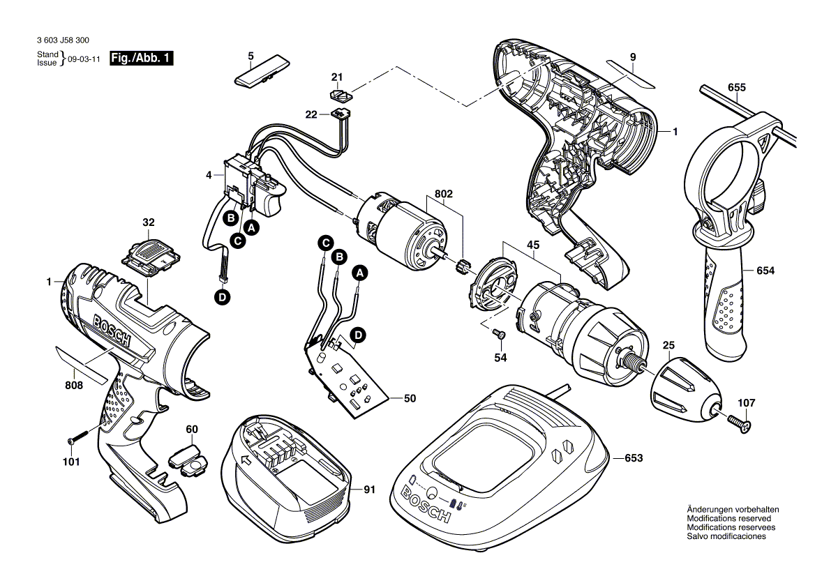 New Genuine Bosch 2609003200 Keyless Chuck