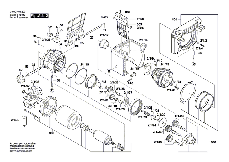 New Genuine Bosch 2609003622 Handle