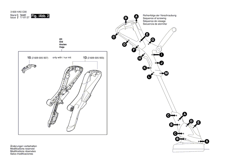 New Genuine Bosch 2609005973 Trigger