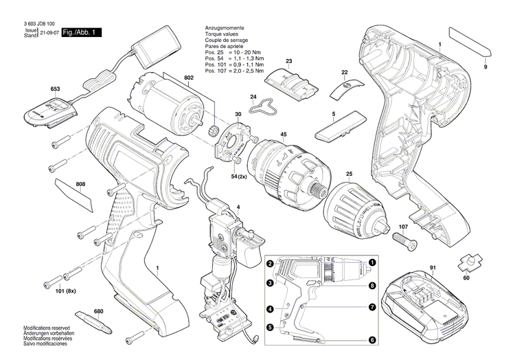 New Genuine Bosch 2609006213 Keyless Chuck