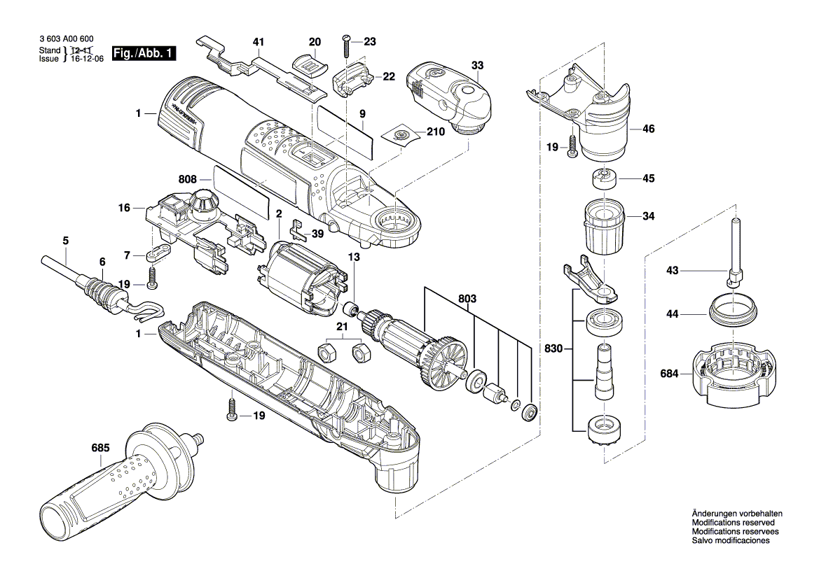 New Genuine Bosch 2609006243 Auxiliary Handle