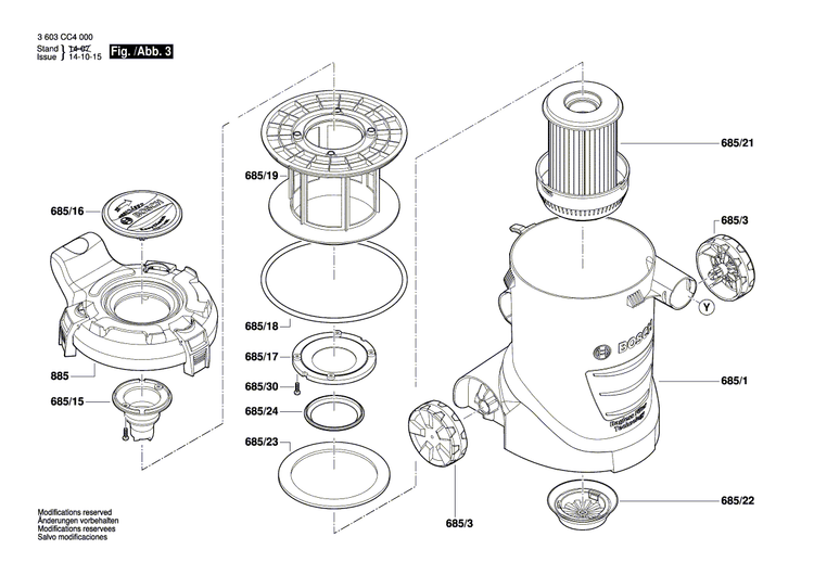New Genuine Bosch 2609006953 Filter Element