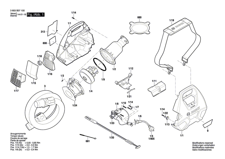 New Genuine Bosch 2609007100 Air Hose