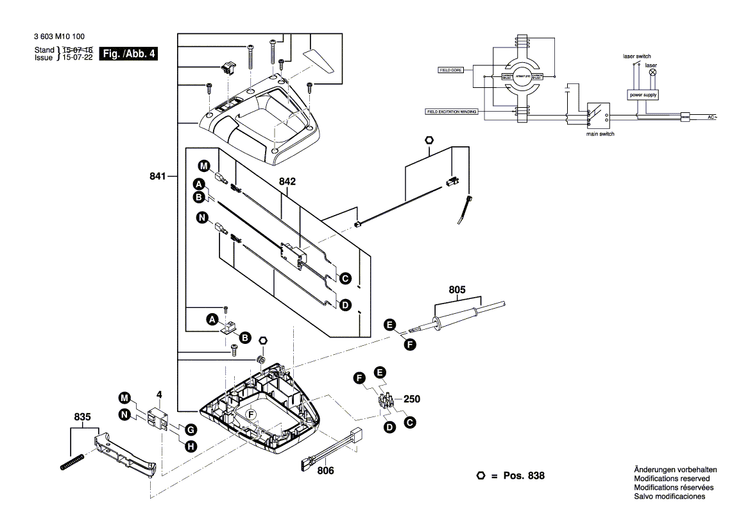 New Genuine Bosch 2609007299 Switch