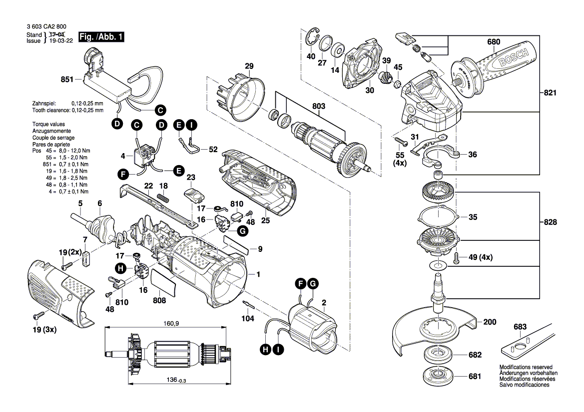 New Genuine Bosch 2609007332 Gear Housing