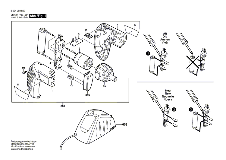 New Genuine Bosch 2609100391 Lever