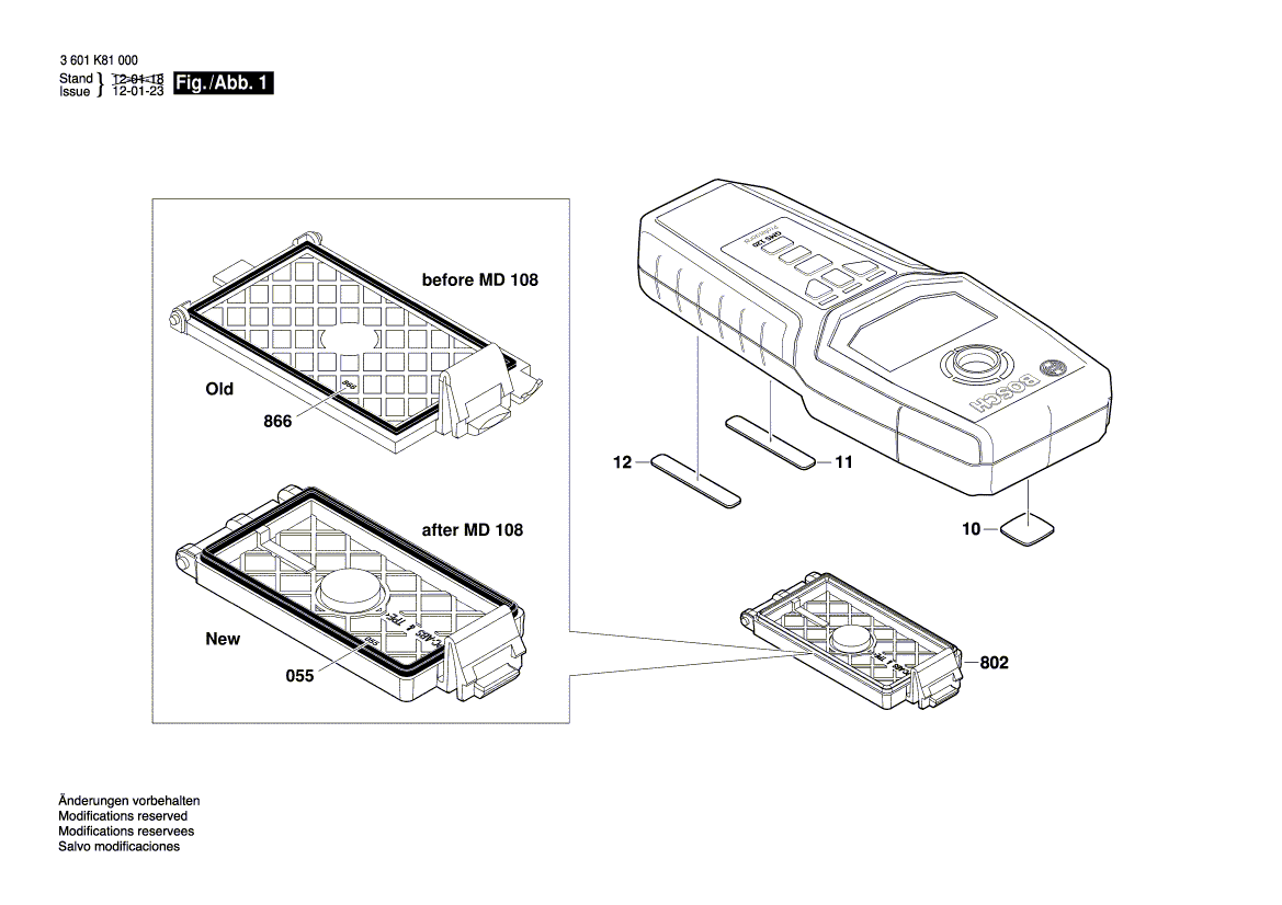 New Genuine Bosch 2609101003 Battery Cover