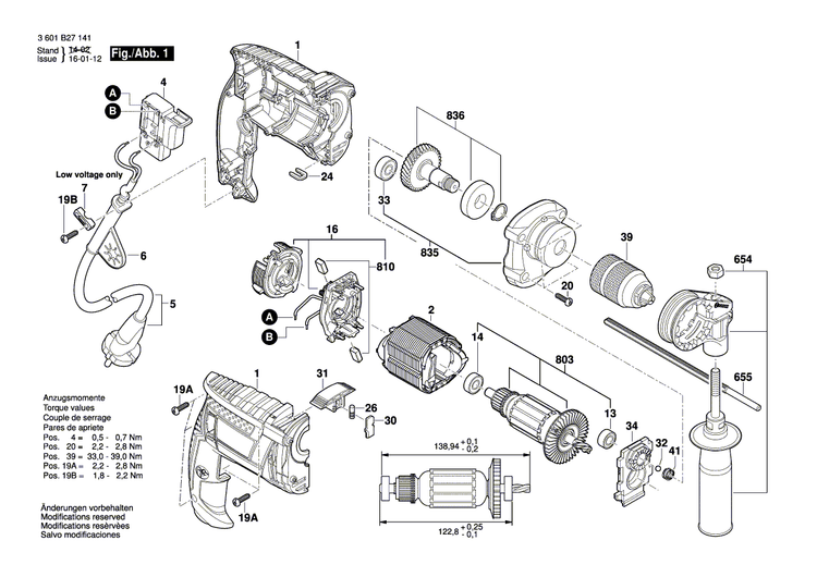 New Genuine Bosch 2609110333 Chuck