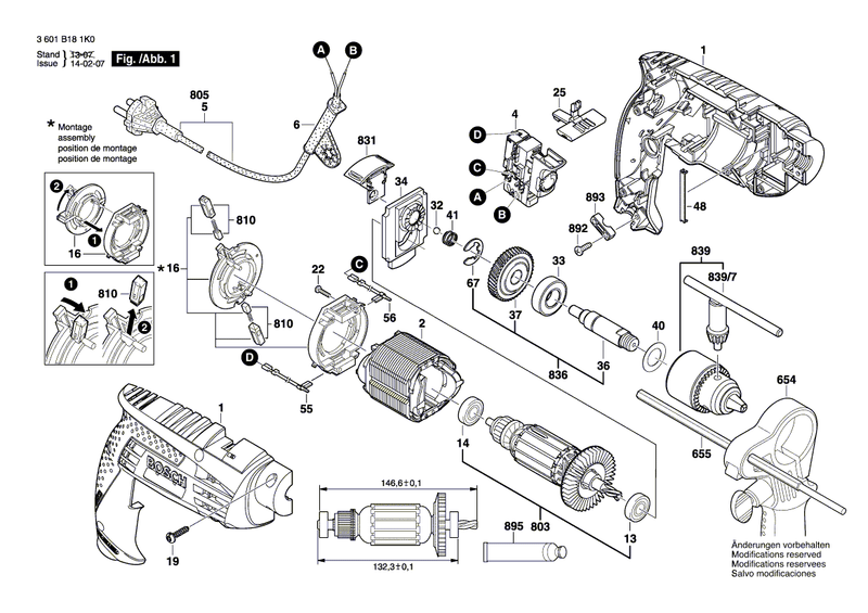 New Genuine Bosch 2609120221 Connecting Cable