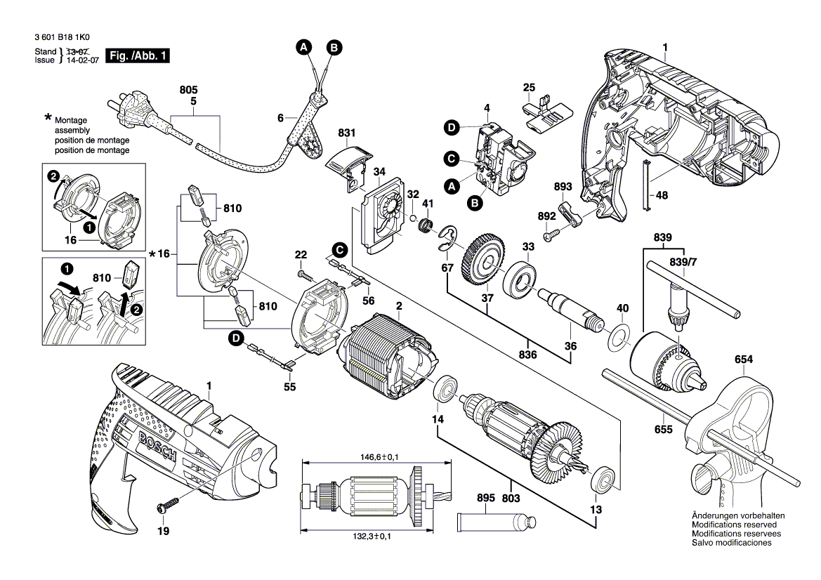 New Genuine Bosch 2609120222 Connecting Cable