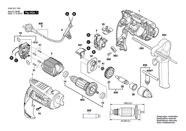 New Genuine Bosch 2609120375 Brush Plate