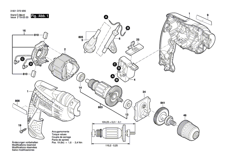 New Genuine Bosch 2609120405 Spindle Assembly