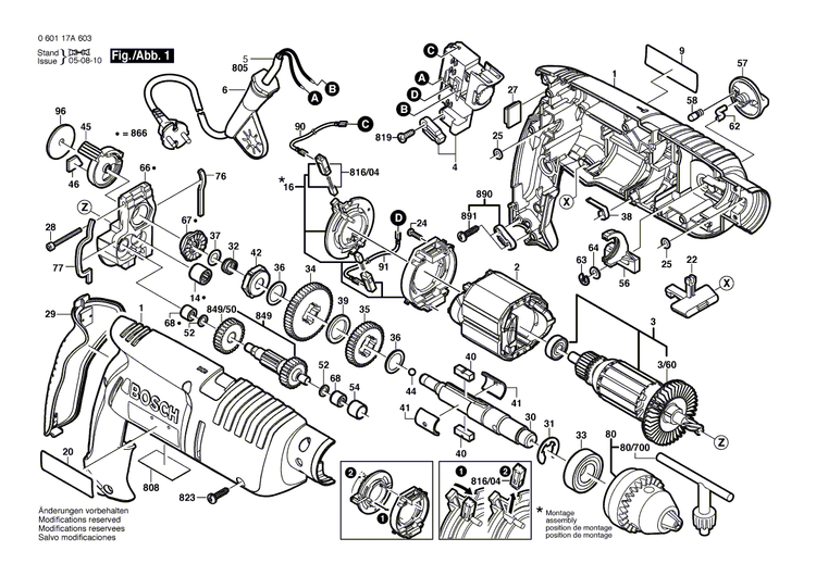 New Genuine Bosch 2609160125 Carbon-Brush Set