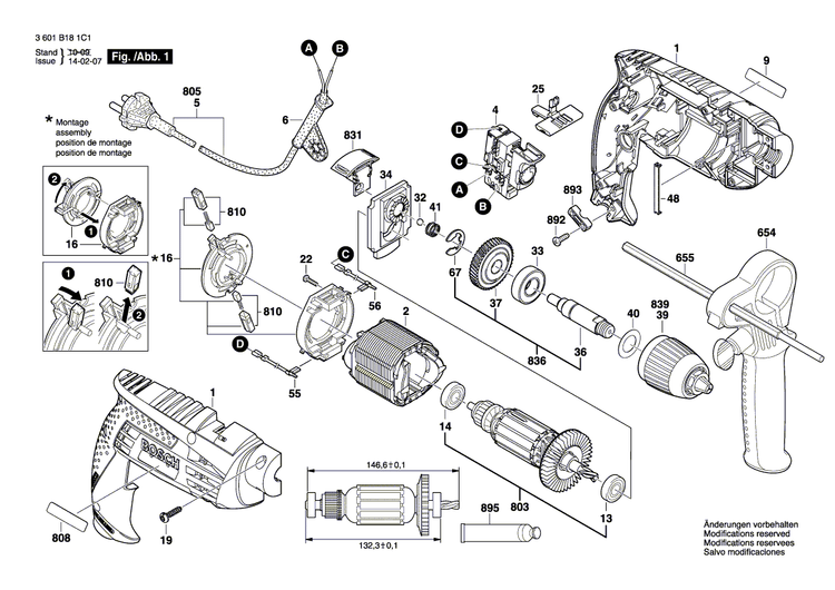 New Genuine Bosch 2609199115 Bearing Bracket