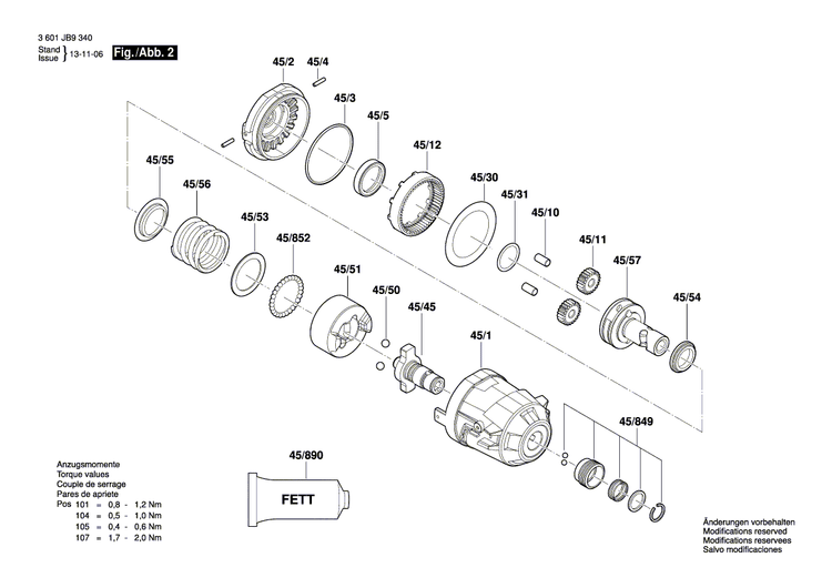 New Genuine Bosch 2609199394 Gear Box