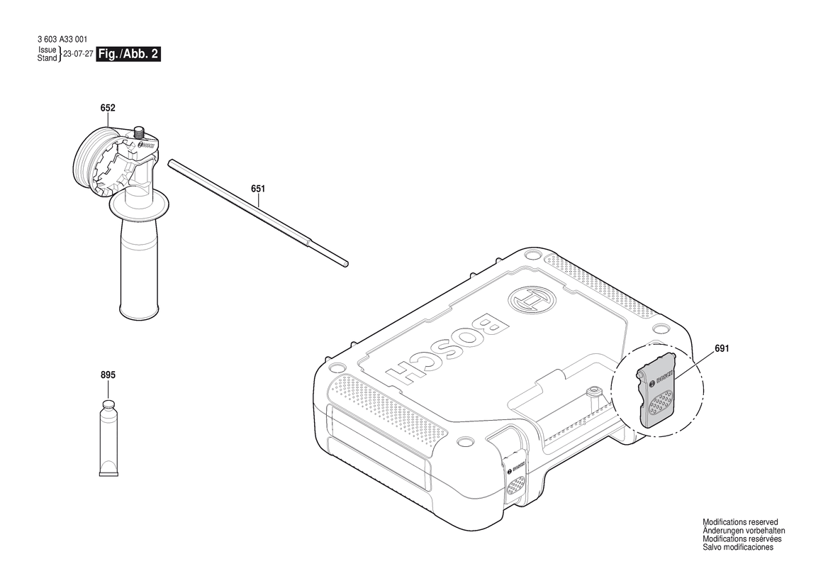 New Genuine Bosch 2609199582 Auxiliary Handle